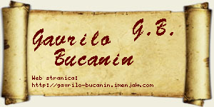 Gavrilo Bučanin vizit kartica